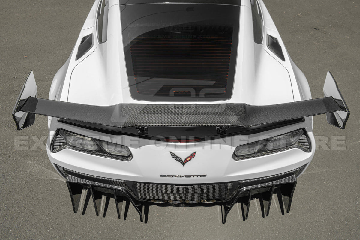 Corvette C7 Track Package Rear Bumper Finned Diffuser image 5