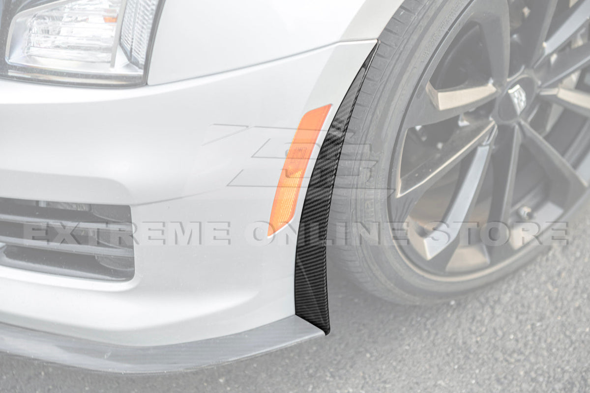 2016-19 Cadillac ATS-V Track Package Dry carbon Fiber Front Lip Side Wheel Arch image 4