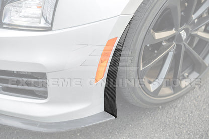 2016-19 Cadillac ATS-V Track Package Dry carbon Fiber Front Lip Side Wheel Arch image 4