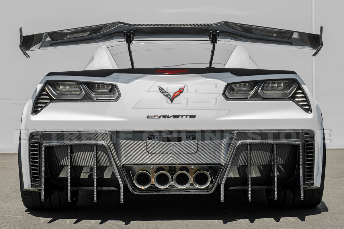 Corvette C7 Track Package Rear Bumper Finned Diffuser image 6