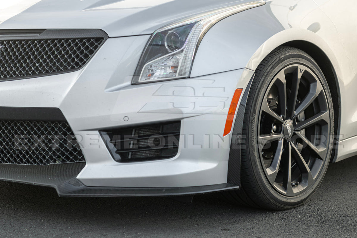 2016-19 Cadillac ATS-V Track Package Dry carbon Fiber Front Lip Side Wheel Arch image 8