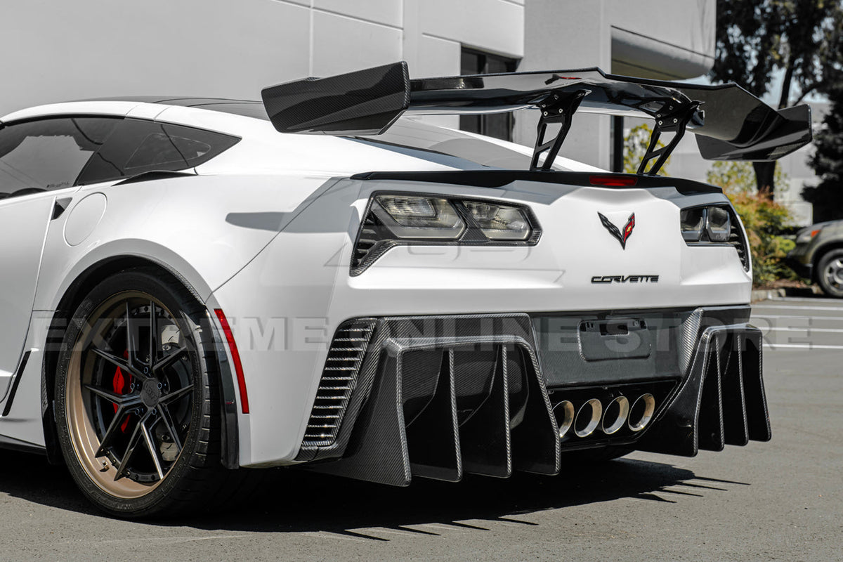 Corvette C7 Track Package Rear Bumper Finned Diffuser image 7
