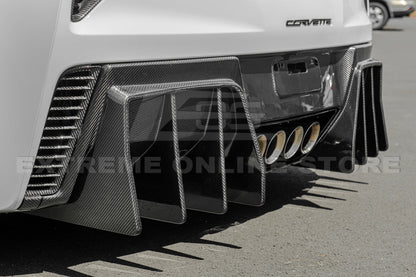 Corvette C7 Track Package Rear Bumper Finned Diffuser image 8