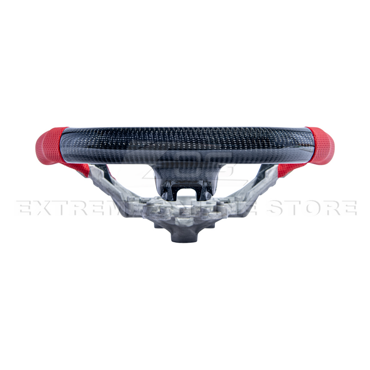 2015-23 Mustang Red Leather Red Stitching Carbon Fiber Steering Wheel image 5