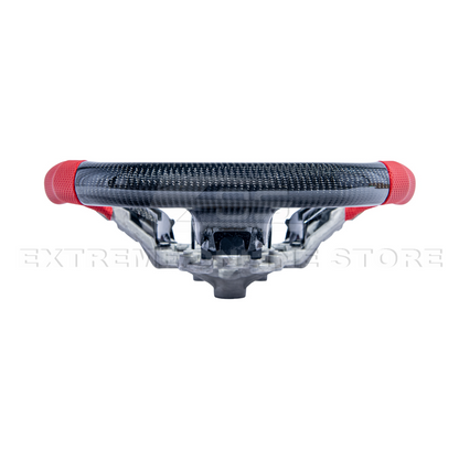2015-23 Mustang Red Leather Red Stitching Carbon Fiber Steering Wheel image 10