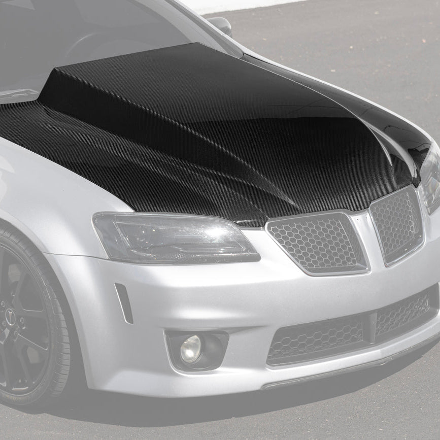 2008-09 Pontiac G8 CARBON FIBER Replacement Front Bumper Cowl Hood Cover image 2