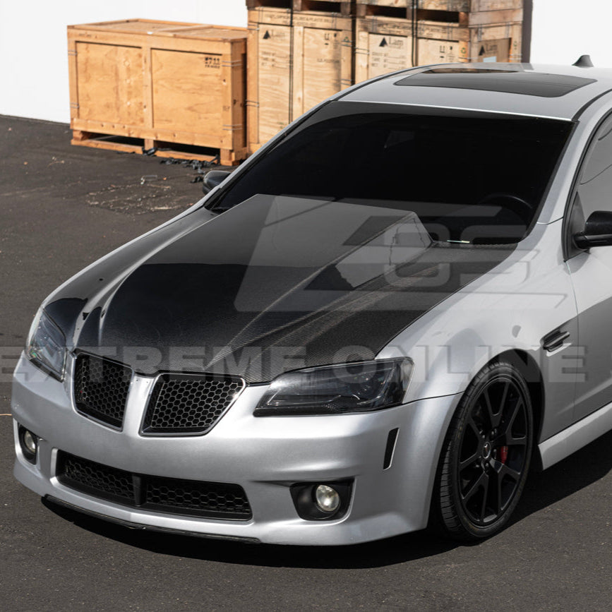 2008-09 Pontiac G8 CARBON FIBER Replacement Front Bumper Cowl Hood Cover image 4