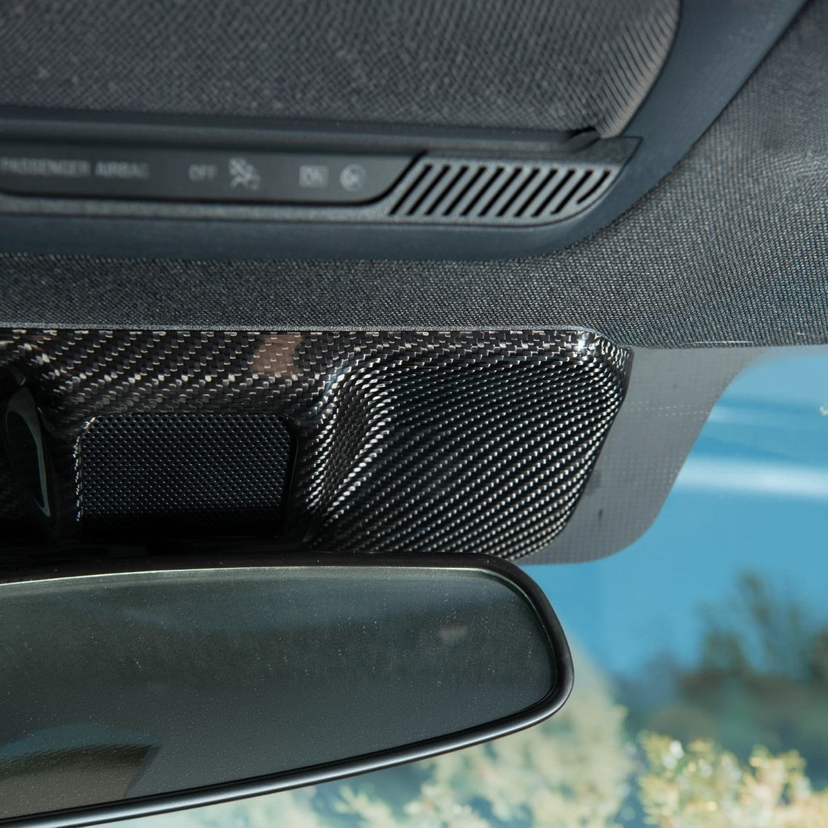 2021-Up Ford F-150 Dry Carbon Fiber Overhead Console Reading Light Panel Cover Overlay image 6