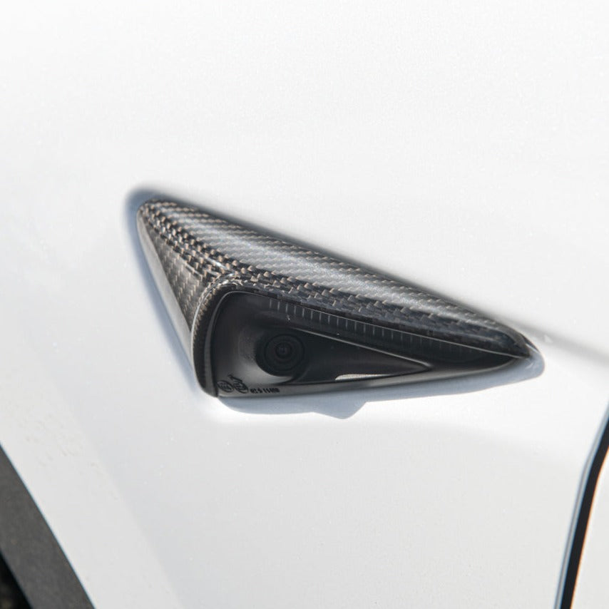 2020-23 Tesla Model 3 20-24 Y Carbon Fiber Exterior Door Camera Covers image 2