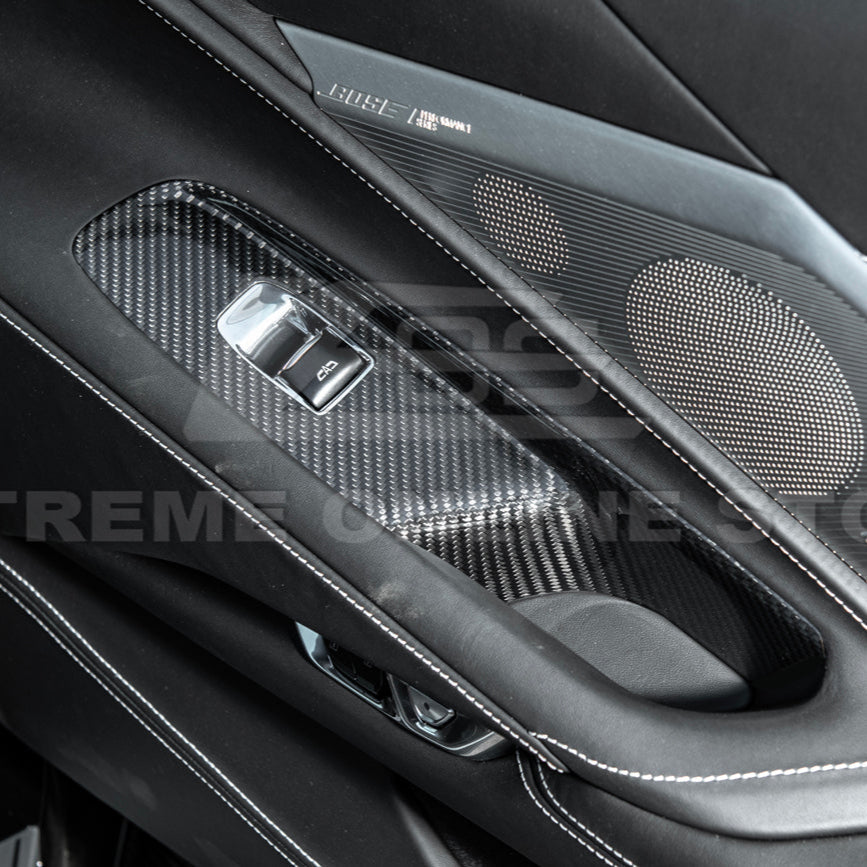 Corvette C8 Coupe DRY CARBON FIBER Side Window Switch Control Panel Cover image 10