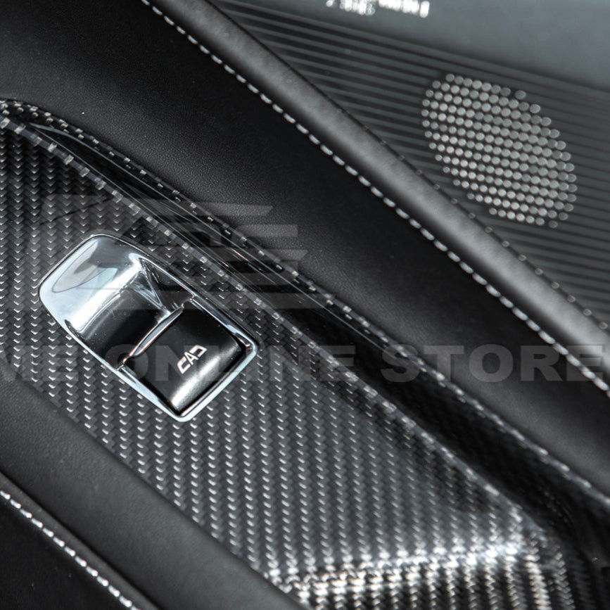 Corvette C8 Coupe DRY CARBON FIBER Side Window Switch Control Panel Cover image 11