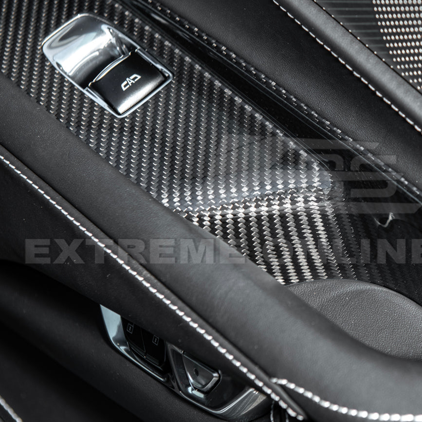 Corvette C8 Coupe DRY CARBON FIBER Side Window Switch Control Panel Cover image 12