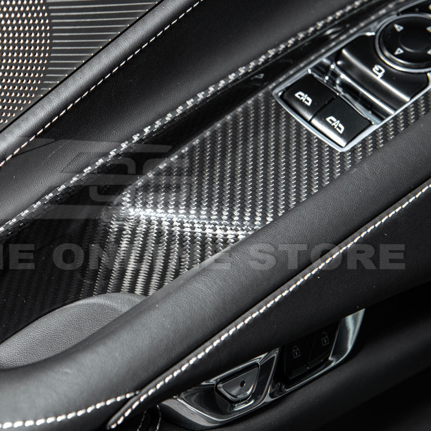Corvette C8 Coupe DRY CARBON FIBER Side Window Switch Control Panel Cover image 8