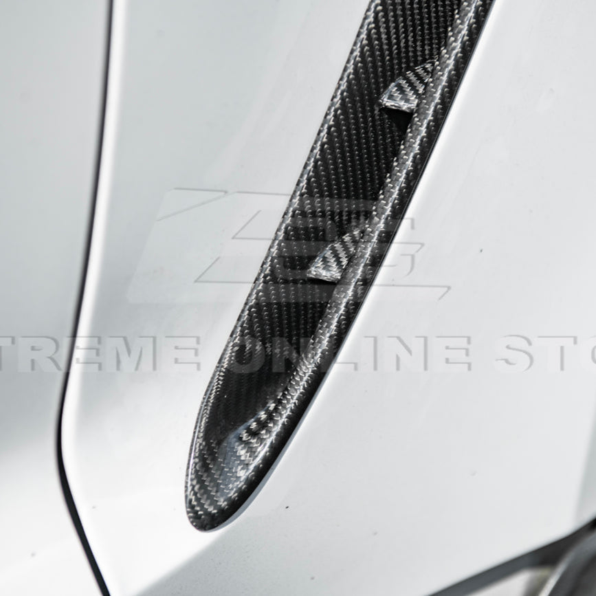 2015-20 Ford Mustang DRY Carbon Fiber Front Side Fender Vent Cover image 11