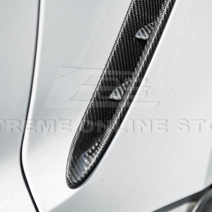 2015-20 Ford Mustang DRY Carbon Fiber Front Side Fender Vent Cover image 11