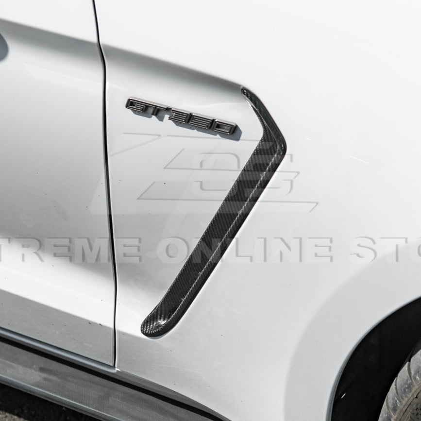 2015-20 Ford Mustang DRY Carbon Fiber Front Side Fender Vent Cover image 7