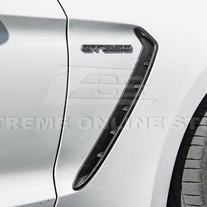 2015-20 Ford Mustang DRY Carbon Fiber Front Side Fender Vent Cover image 8