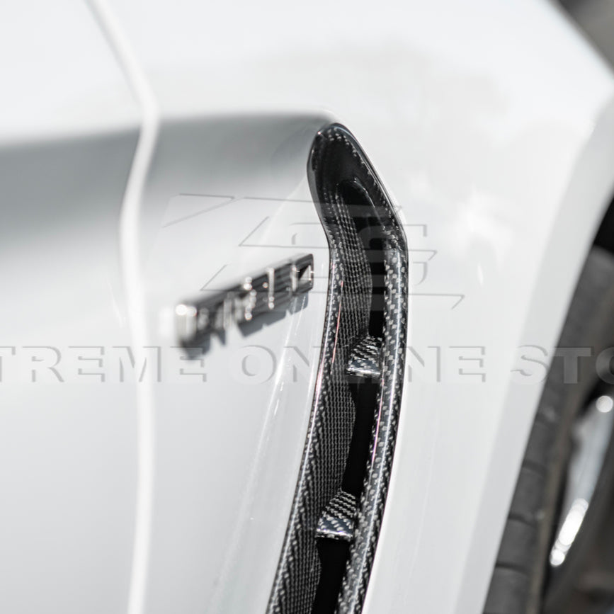 2015-20 Ford Mustang DRY Carbon Fiber Front Side Fender Vent Cover image 9