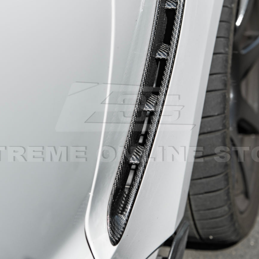 2015-20 Ford Mustang DRY Carbon Fiber Front Side Fender Vent Cover image 10