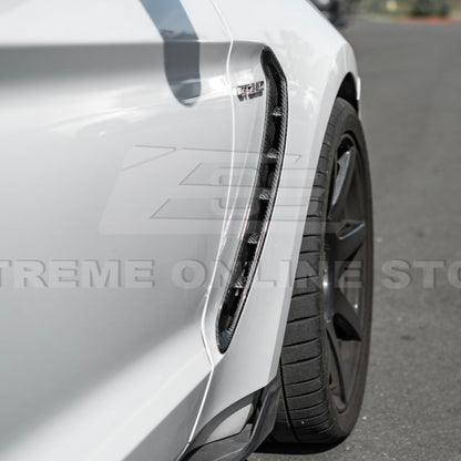 2015-20 Ford Mustang DRY Carbon Fiber Front Side Fender Vent Cover image 12