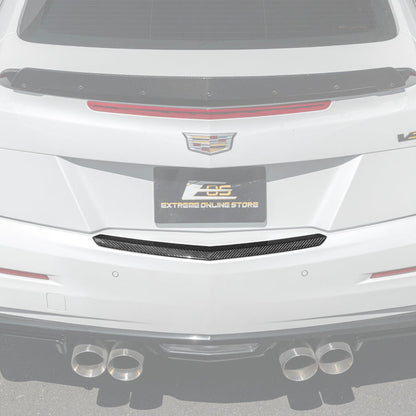 2015-19 Cadillac ATS ATS-V Coupe DRY CARBON FIBER Rear Trunk Applique Insert Trim image 1