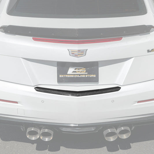 2015-19 Cadillac ATS ATS-V Coupe DRY CARBON FIBER Rear Trunk Applique Insert Trim image 1