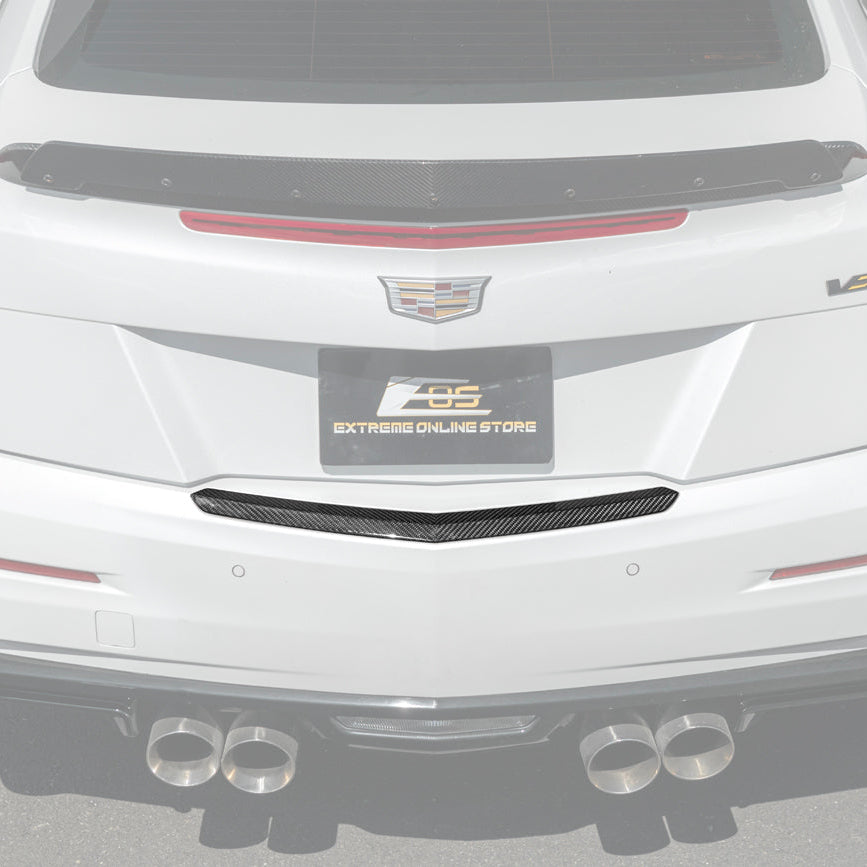 2015-19 Cadillac ATS ATS-V Coupe DRY CARBON FIBER Rear Trunk Applique Insert Trim image 3
