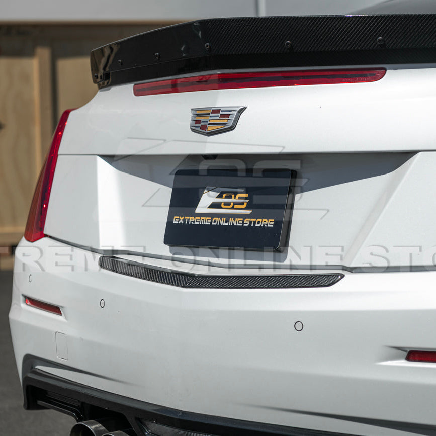 2015-19 Cadillac ATS ATS-V Coupe DRY CARBON FIBER Rear Trunk Applique Insert Trim image 12