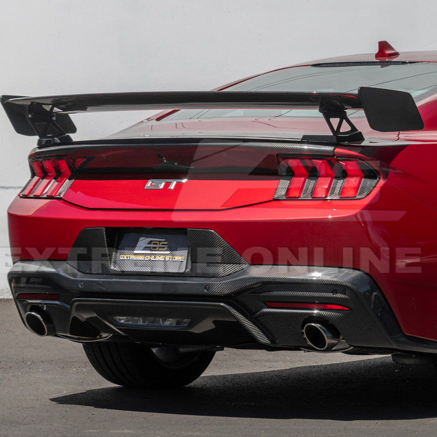 2024+ Ford Mustang GT Style Dry Carbon Fiber Rear Bumper Diffuser image 5
