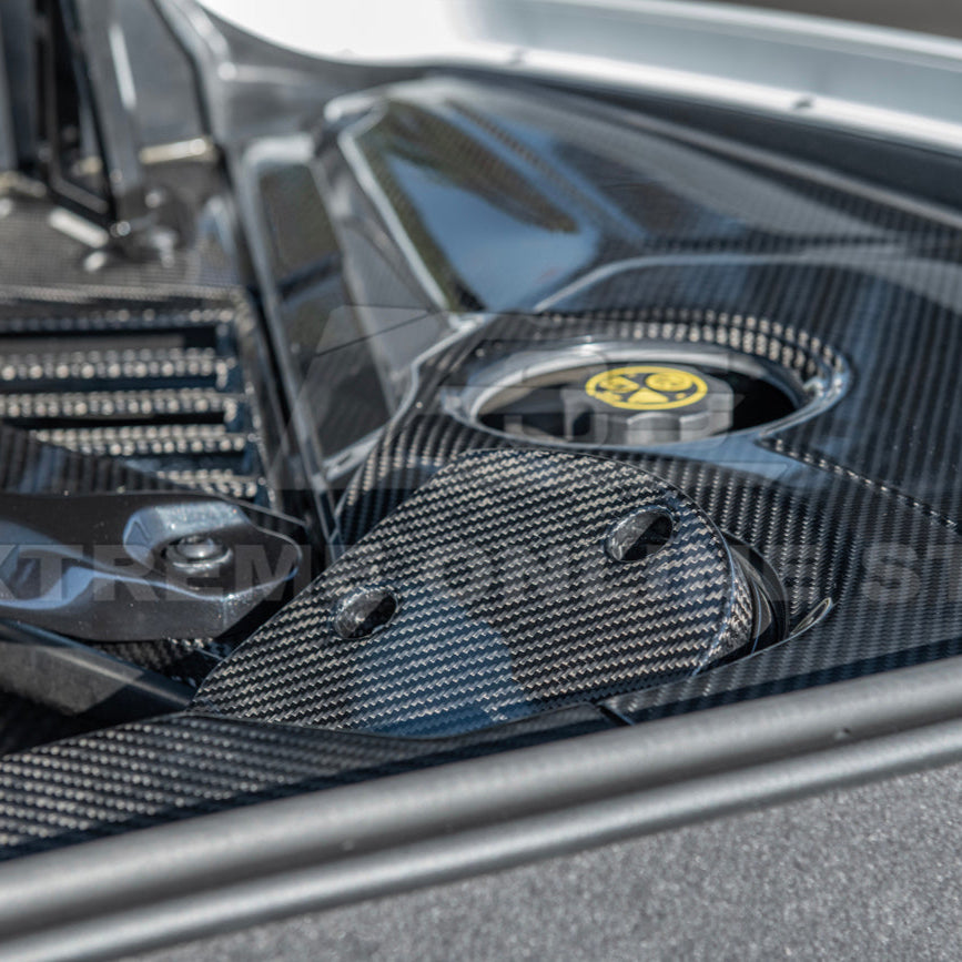 Chevrolet Corvette C8 DRY CARBON FIBER Engine Bay Struct Covers image 9