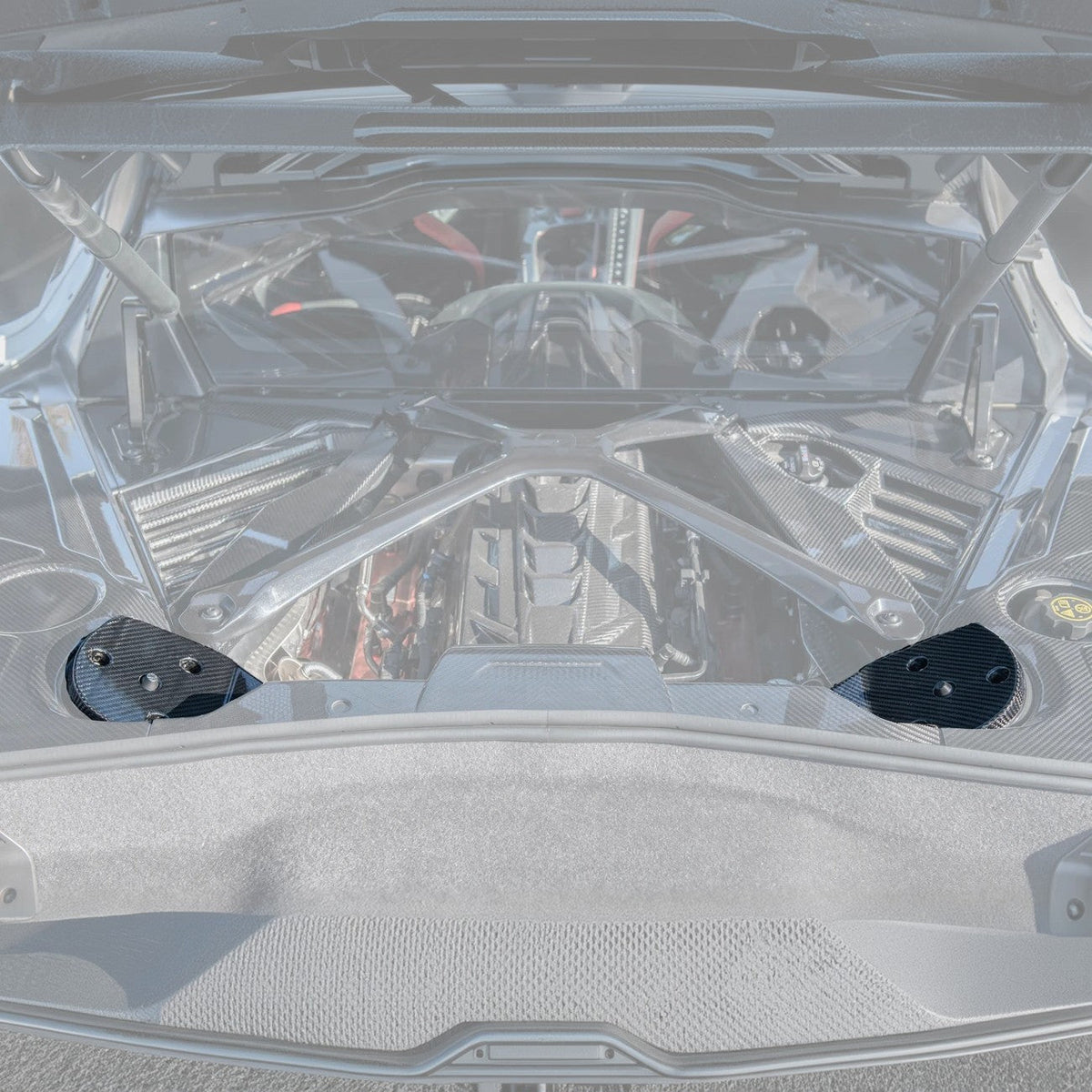 Chevrolet Corvette C8 DRY CARBON FIBER Engine Bay Struct Covers image 16