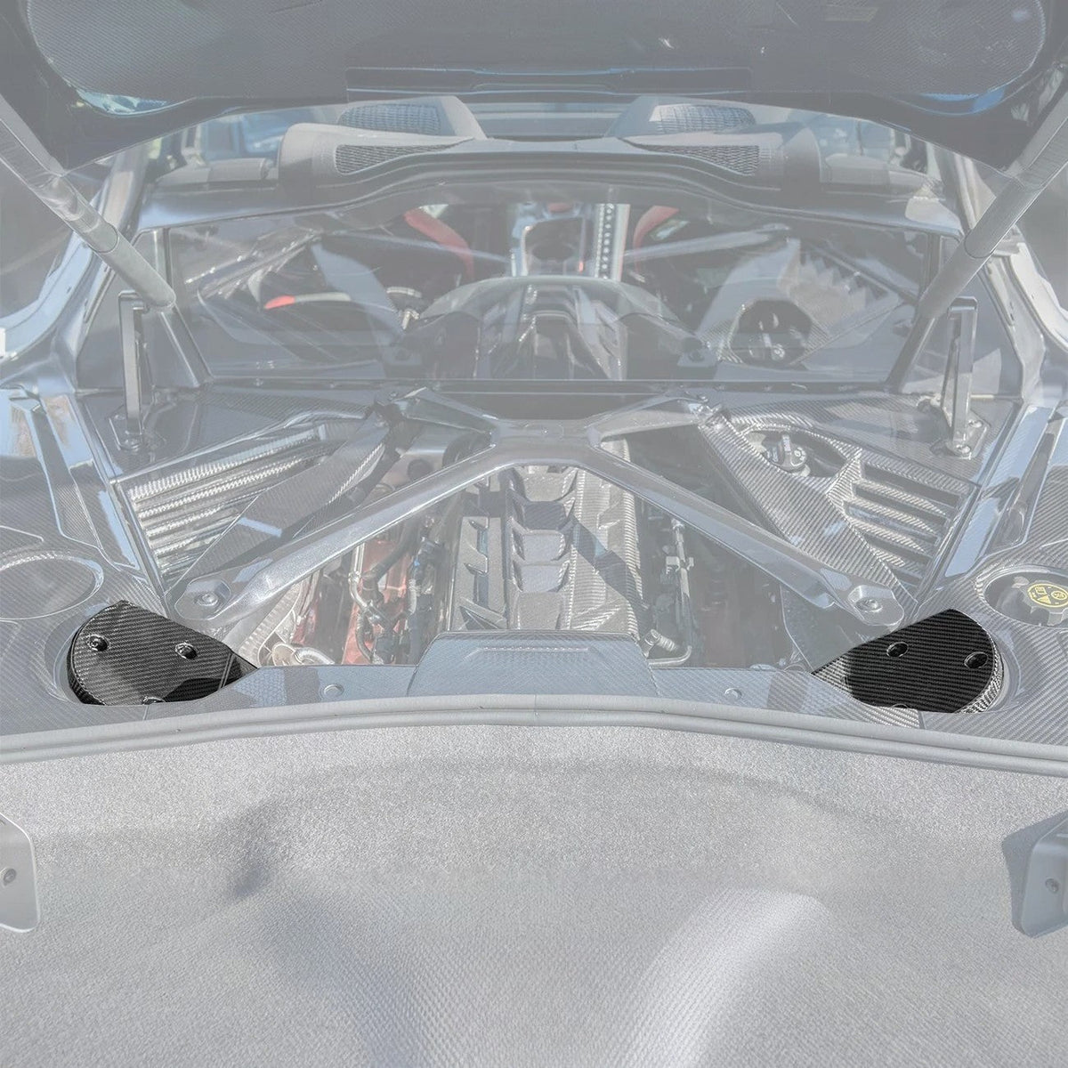 Chevrolet Corvette C8 DRY CARBON FIBER Engine Bay Struct Covers image 1