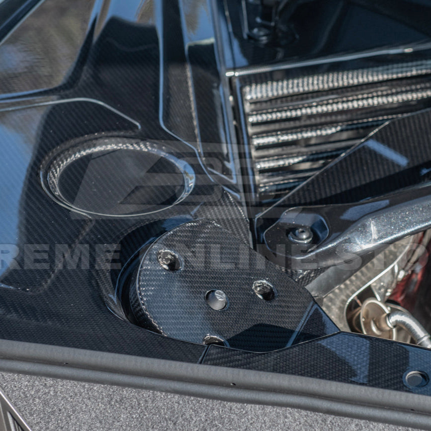 Chevrolet Corvette C8 DRY CARBON FIBER Engine Bay Struct Covers image 19