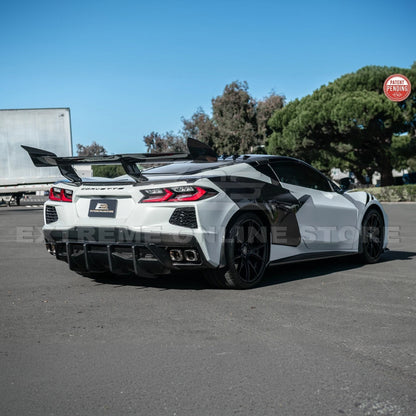 Corvette C8 ZR1 Style DRY CARBON FIBER Rear High Wing Spoiler Bracket image 44