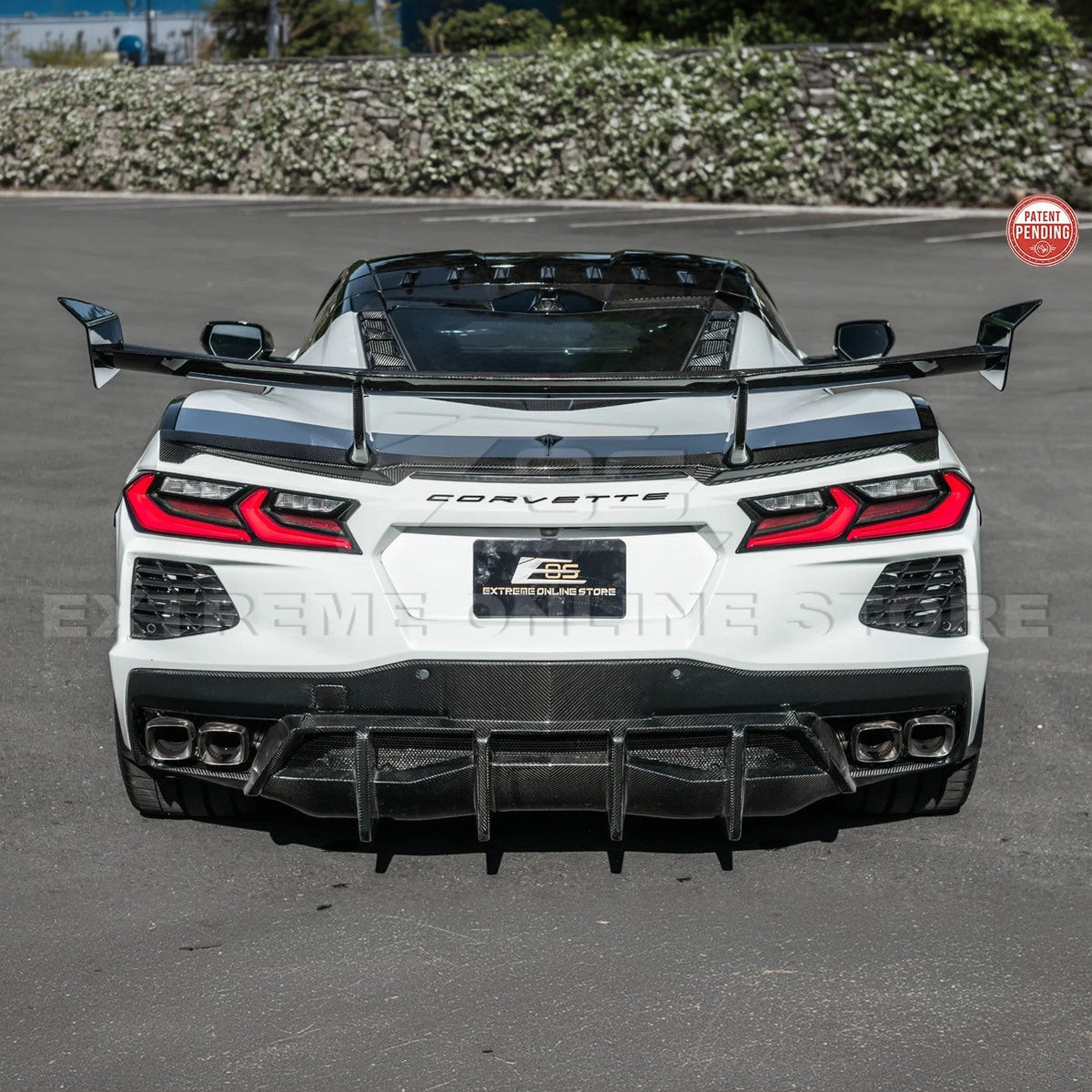 Corvette C8 ZR1 Style DRY CARBON FIBER Rear High Wing Spoiler Bracket image 42