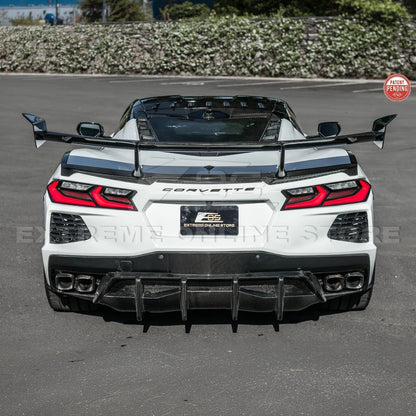 Corvette C8 ZR1 Style DRY CARBON FIBER Rear High Wing Spoiler Bracket image 42