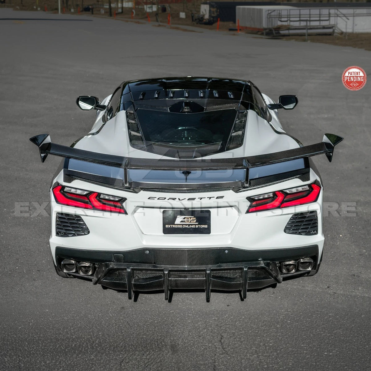 Corvette C8 ZR1 Style DRY CARBON FIBER Rear High Wing Spoiler Bracket image 43