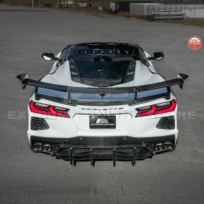 Corvette C8 ZR1 Style DRY CARBON FIBER Rear High Wing Spoiler Bracket image 43