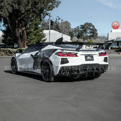 Corvette C8 ZR1 Style DRY CARBON FIBER Rear High Wing Spoiler Bracket image 40