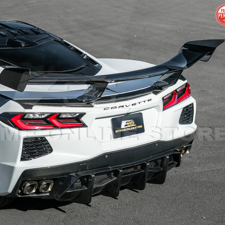 Corvette C8 ZR1 Style DRY CARBON FIBER Rear High Wing Spoiler Bracket image 41