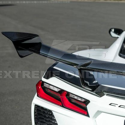 Corvette C8 ZR1 Style DRY CARBON FIBER Rear High Wing Spoiler Bracket image 48