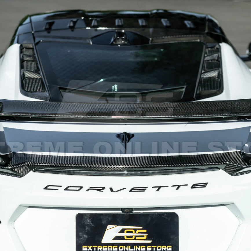 Corvette C8 ZR1 Style DRY CARBON FIBER Rear High Wing Spoiler Bracket image 49