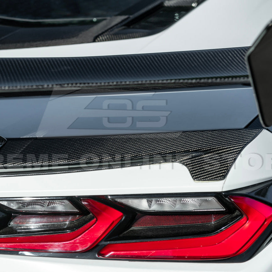 Corvette C8 ZR1 Style DRY CARBON FIBER Rear High Wing Spoiler Bracket image 52