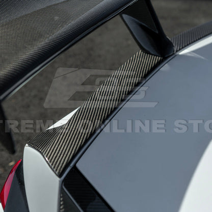 Corvette C8 ZR1 Style DRY CARBON FIBER Rear High Wing Spoiler Bracket image 53