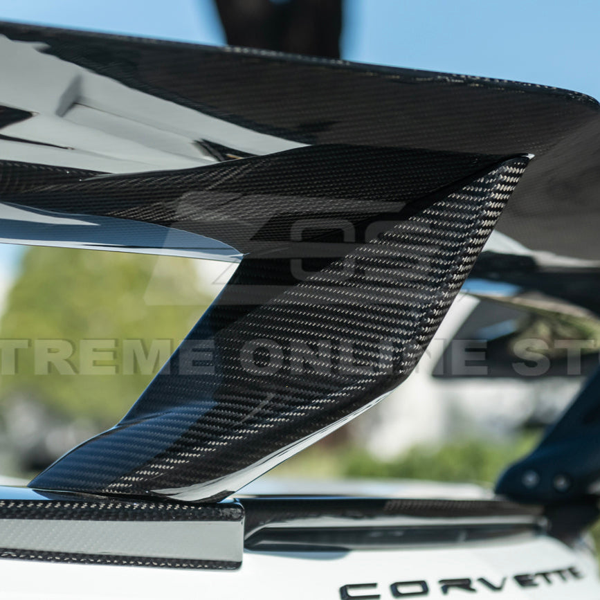Corvette C8 ZR1 Style DRY CARBON FIBER Rear High Wing Spoiler Bracket image 60