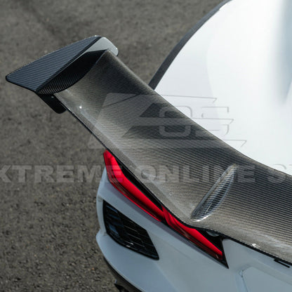 Corvette C8 ZR1 Style DRY CARBON FIBER Rear High Wing Spoiler Bracket image 63