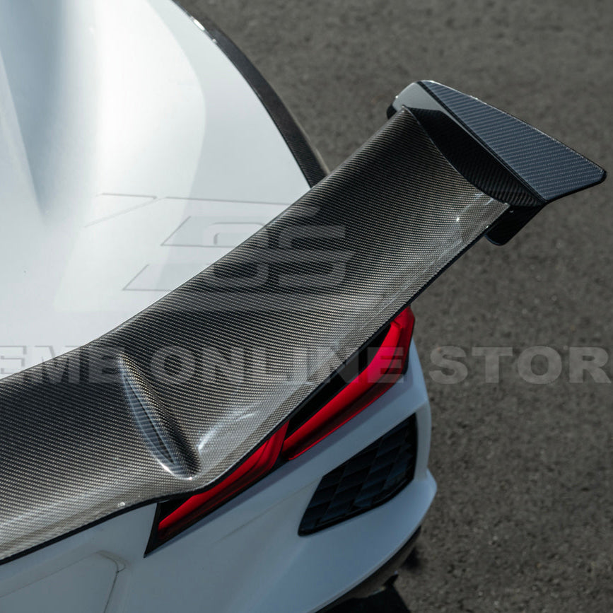 Corvette C8 ZR1 Style DRY CARBON FIBER Rear High Wing Spoiler Bracket image 64