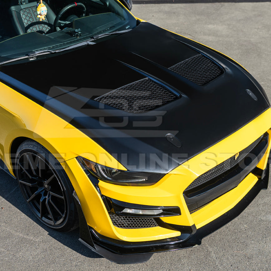 2015-17 Ford Mustang | S650 GTD Style Aluminum Front Hood Vented Cover image 9