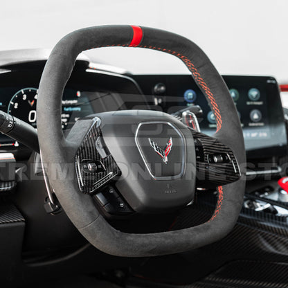 Corvette C8 DRY CARBON FIBER Steering Wheel Trim Cover image 5
