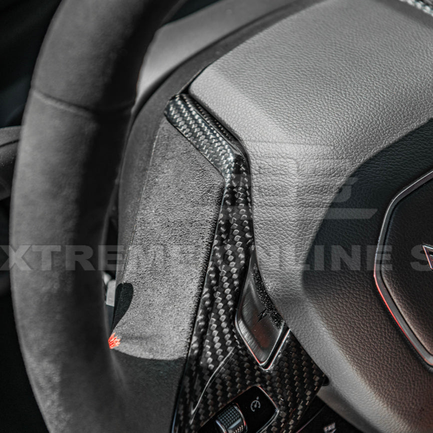 Corvette C8 DRY CARBON FIBER Steering Wheel Trim Cover image 13